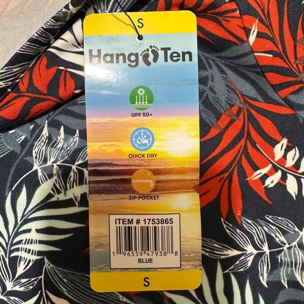 Hang Ten Women‎ Size S Navy Print Long Sleeve Top Sun Tee UPF 50+ Protection NWT - Picture 8 of 10